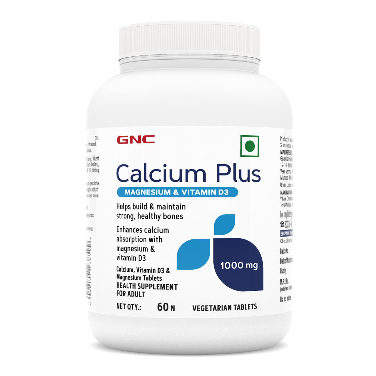 Gnc Calcium Plus 1000Mg 60Tab 